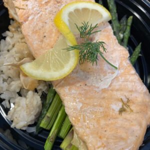Maple Glazed Salmon with Brown Rice and Asparagus